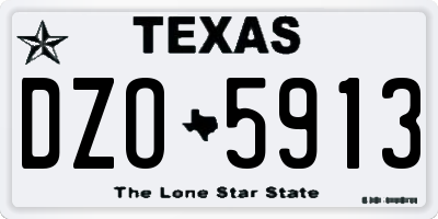 TX license plate DZO5913