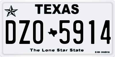 TX license plate DZO5914