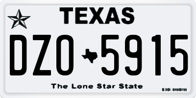 TX license plate DZO5915