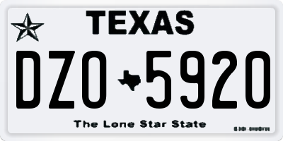 TX license plate DZO5920