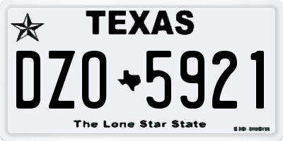 TX license plate DZO5921