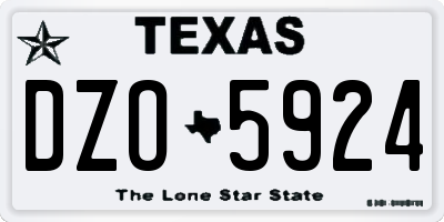 TX license plate DZO5924