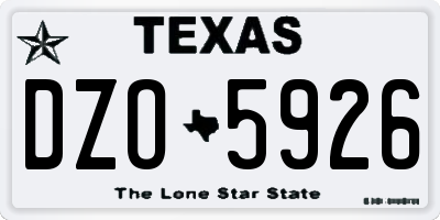 TX license plate DZO5926