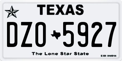 TX license plate DZO5927