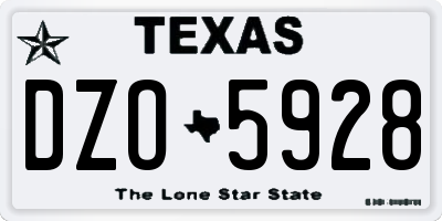 TX license plate DZO5928