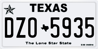 TX license plate DZO5935