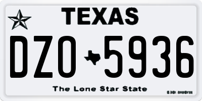 TX license plate DZO5936