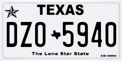 TX license plate DZO5940