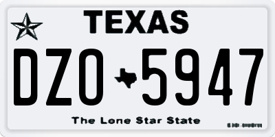 TX license plate DZO5947