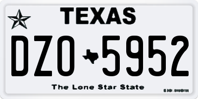 TX license plate DZO5952