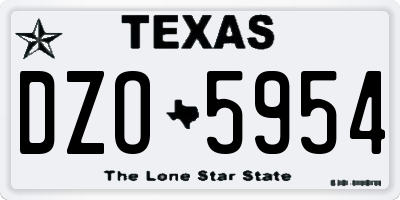 TX license plate DZO5954