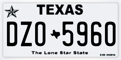 TX license plate DZO5960