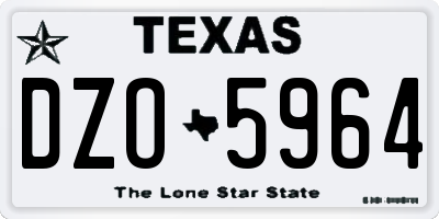 TX license plate DZO5964