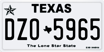 TX license plate DZO5965