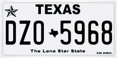 TX license plate DZO5968