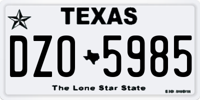 TX license plate DZO5985
