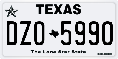 TX license plate DZO5990