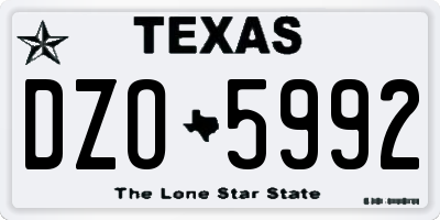 TX license plate DZO5992