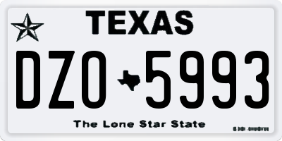 TX license plate DZO5993