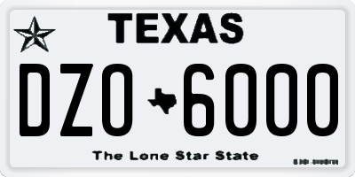 TX license plate DZO6000