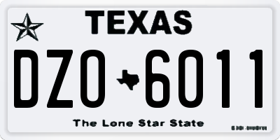 TX license plate DZO6011