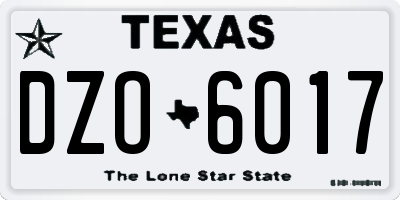 TX license plate DZO6017