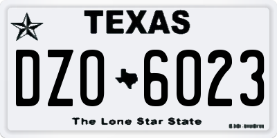 TX license plate DZO6023