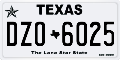 TX license plate DZO6025
