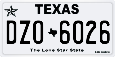 TX license plate DZO6026