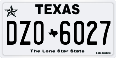 TX license plate DZO6027