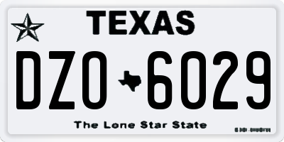 TX license plate DZO6029