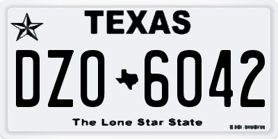 TX license plate DZO6042