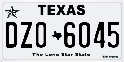 TX license plate DZO6045