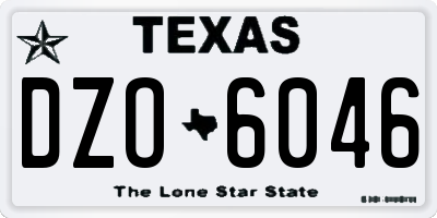TX license plate DZO6046