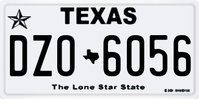 TX license plate DZO6056