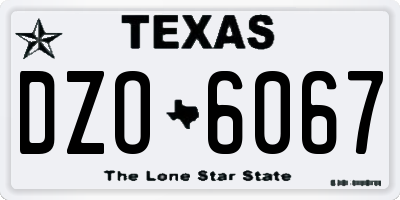 TX license plate DZO6067