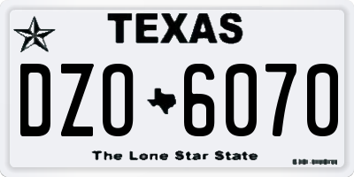 TX license plate DZO6070