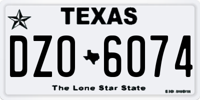 TX license plate DZO6074