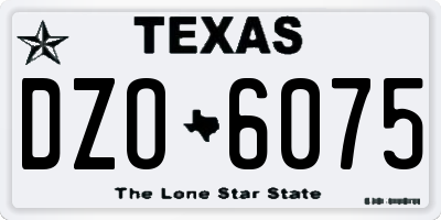 TX license plate DZO6075