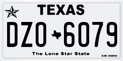 TX license plate DZO6079