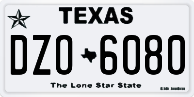TX license plate DZO6080