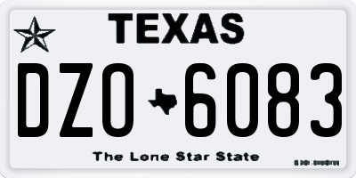 TX license plate DZO6083