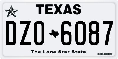 TX license plate DZO6087