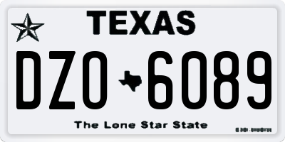 TX license plate DZO6089