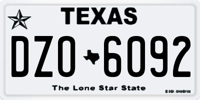 TX license plate DZO6092