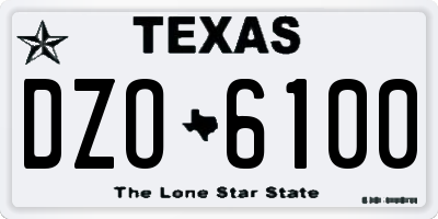 TX license plate DZO6100
