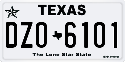 TX license plate DZO6101