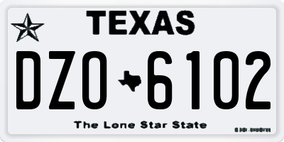 TX license plate DZO6102