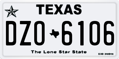 TX license plate DZO6106