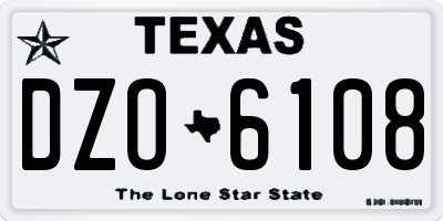 TX license plate DZO6108